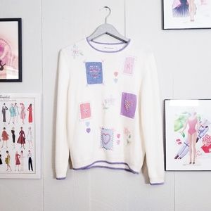 Alfred Dunner Patchwork Heart Sweater